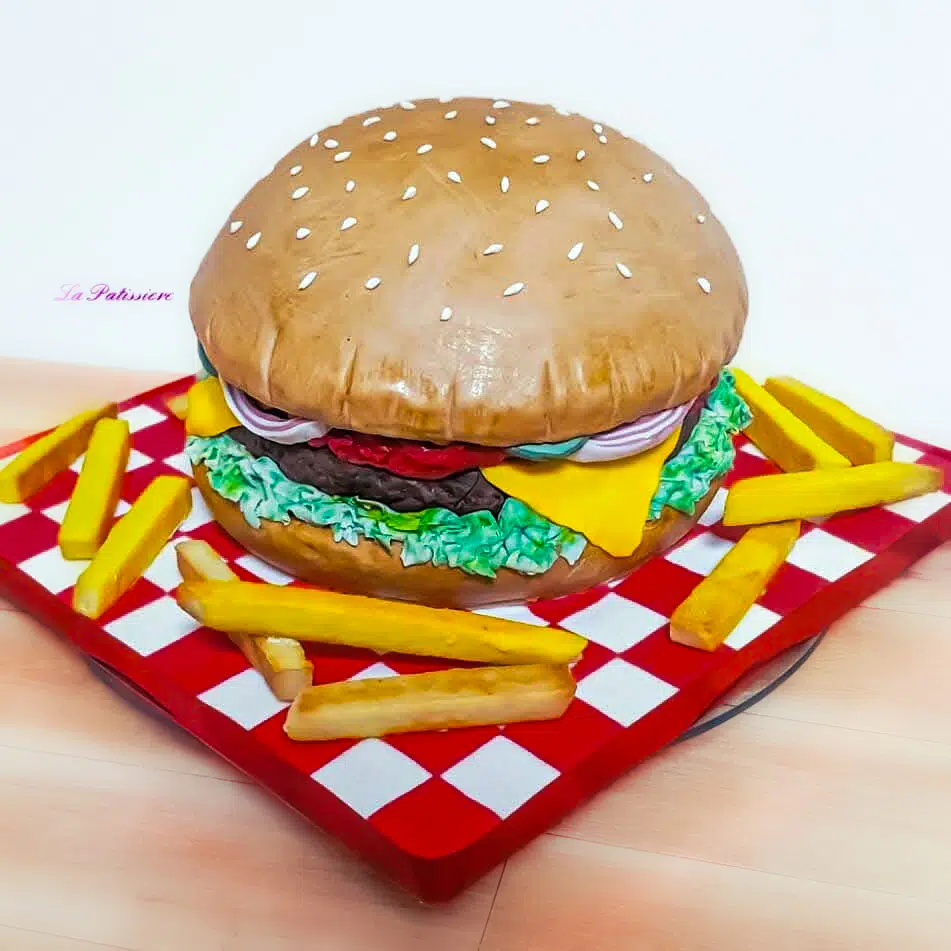3D Burger & Fries Cake