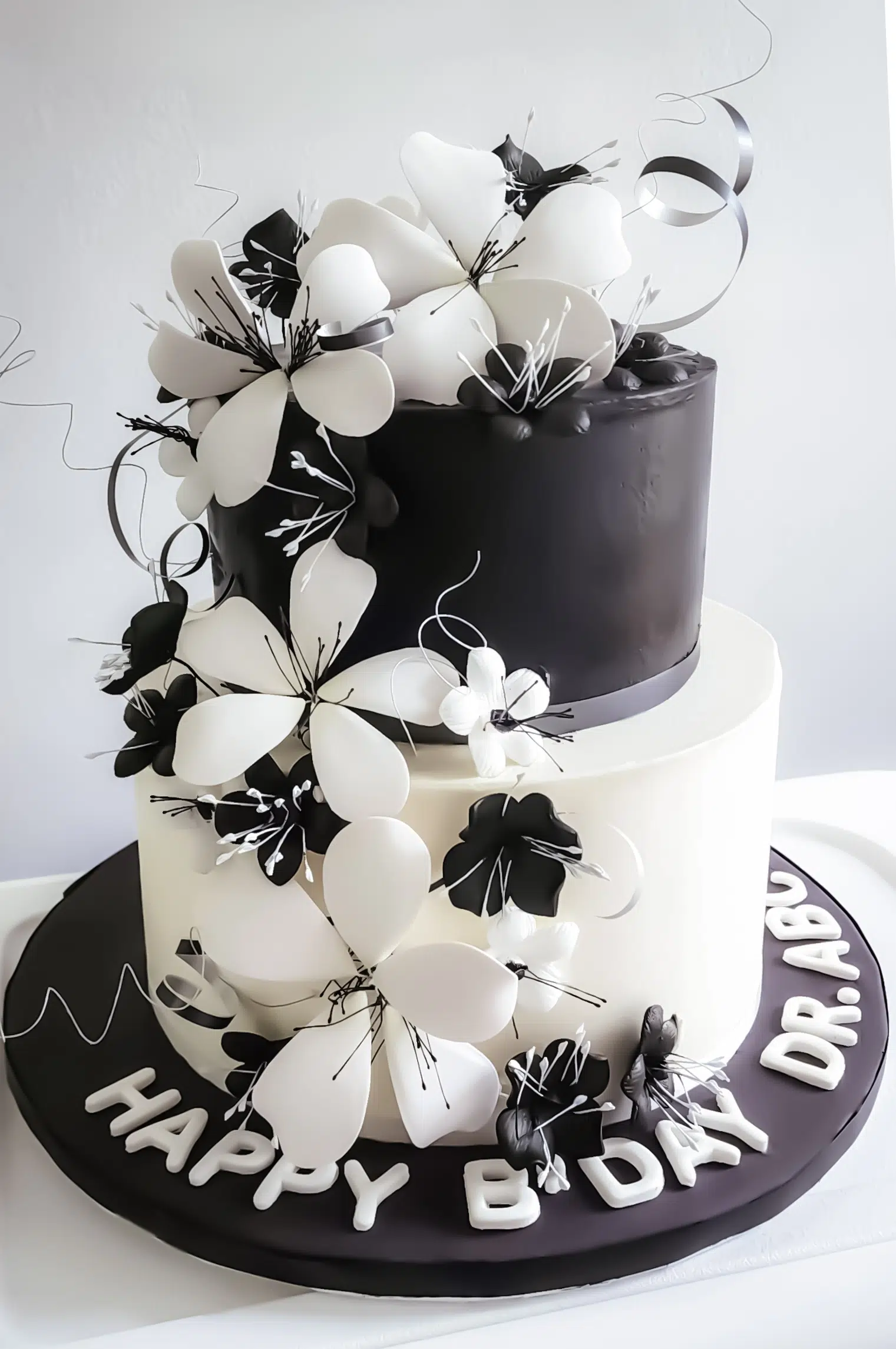 Black & White Birthday Cake