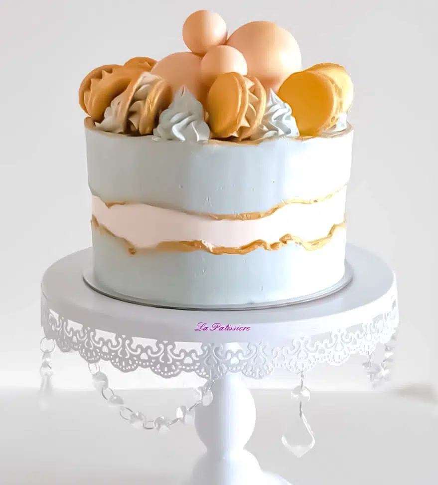Blue Fault Line Baby Shower Cake