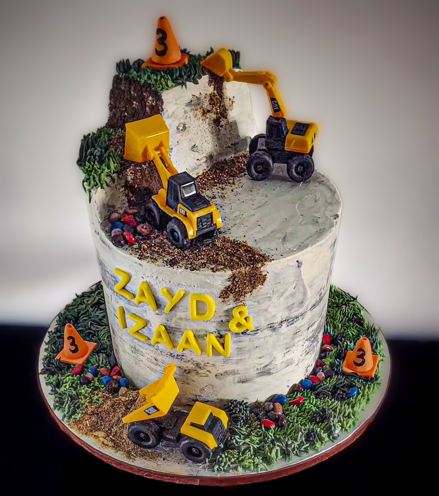 Construction Excavation Themed Birthday Cake
