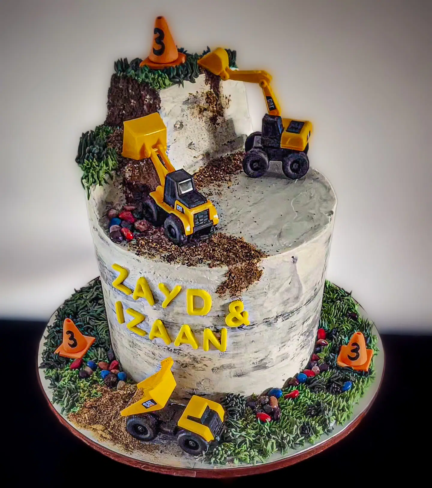 Construction Excavation Themed Birthday Cake