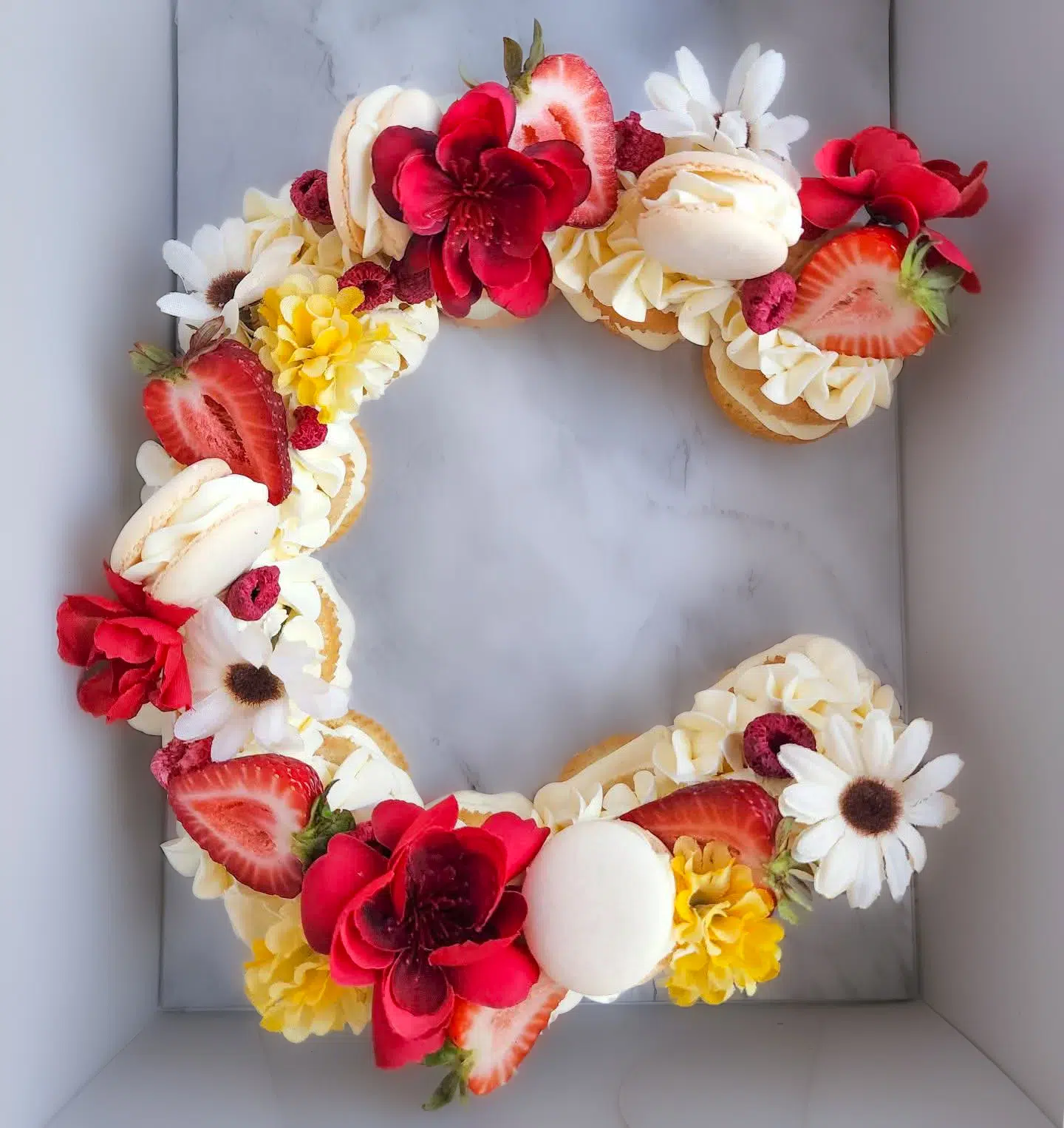 Letter C Floral Cake